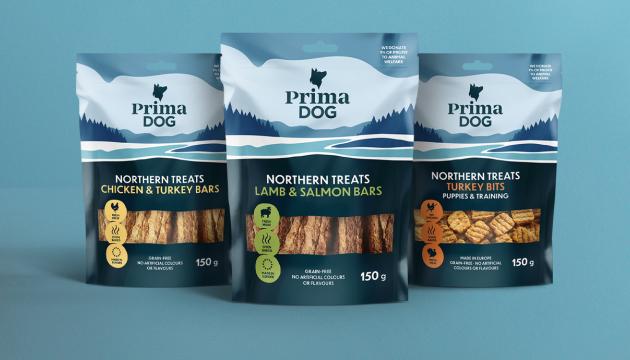 PrimaDog grain-free northern treats for a rewarding dog life