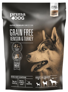 PrimaDog | Zvěřina a krůtí bez obilovin pro všechny dospělé psy | Suchá krmiva
