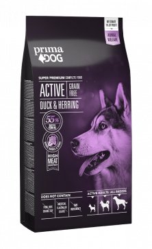 PrimaDog Active Anka-strömming Spannmålsfri hundmat för aktiva hundar