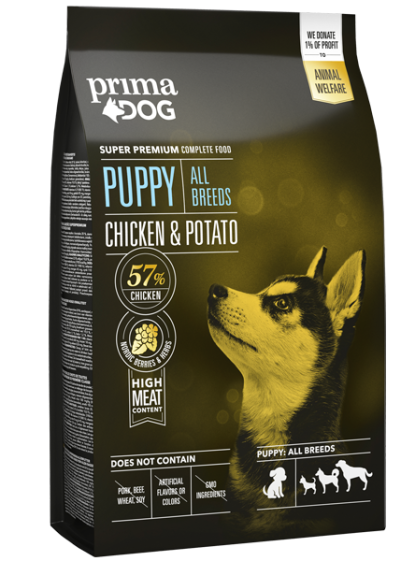 Wheat-free dry dog food Chicken and Potato for all puppies PrimaDog