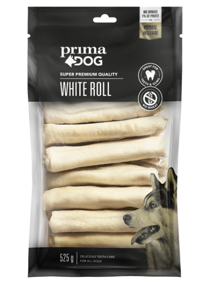 White roll chewbone for dogs PrimaDog