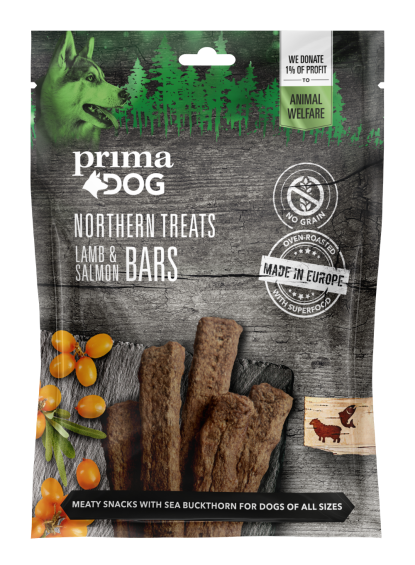 PrimaDog Northern Treats Lamb-salmon bars grain-free dog treats
