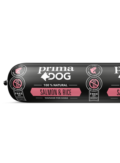 Wheat-free dog sausage salmon-rice PrimaDog