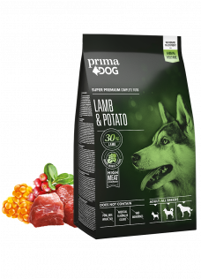 Wheat-free dry dog food for all fully-grown dogs Lamb-potato PrimaDog