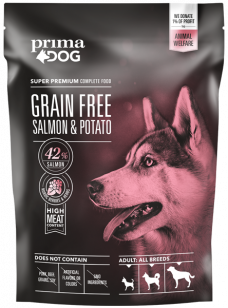 PrimaDog | Losos a brambory bez obilovin pro všechny dospělé psy | Suchá krmiva