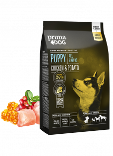 Wheat-free Chicken and Potato dry dog food for puppies PrimaDog