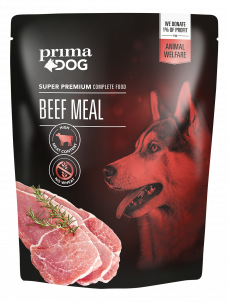 Vehnätön ja soijaton Liha-annosateria koiralle 600 g PrimaDog